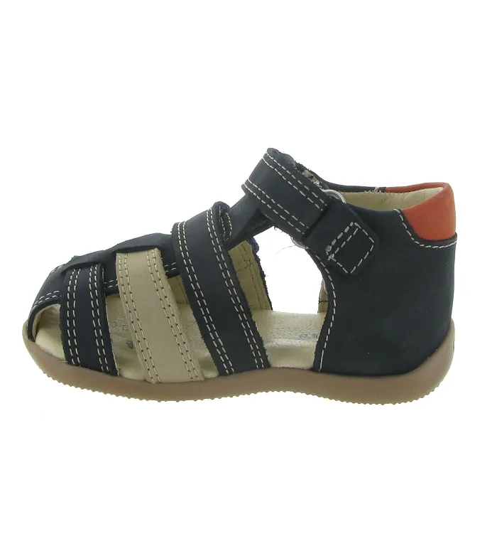 pre marche du 16 au 23 -  - bebe garcon - Toile Jean - Bleu - Kickers