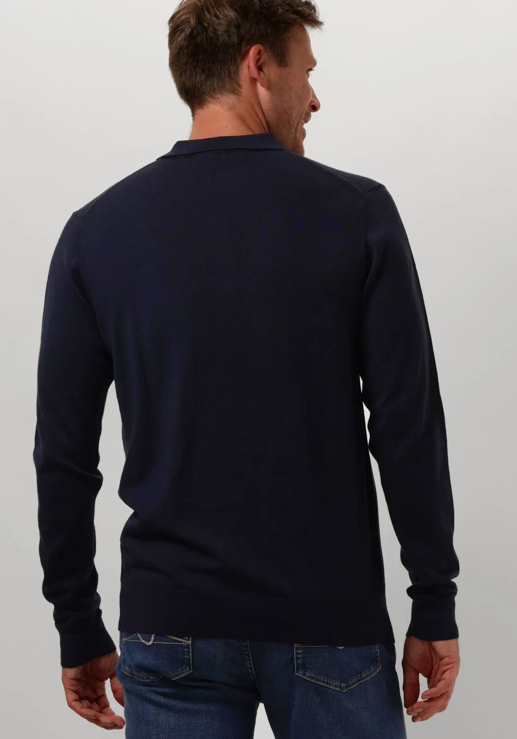 profuomo polo polo long sleeve bleu foncé