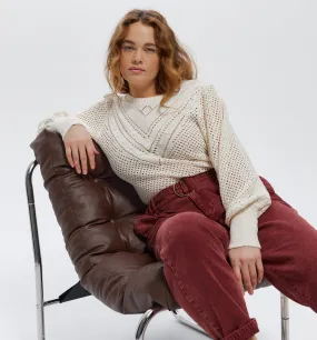 Pull ajouré Femme - Ecru