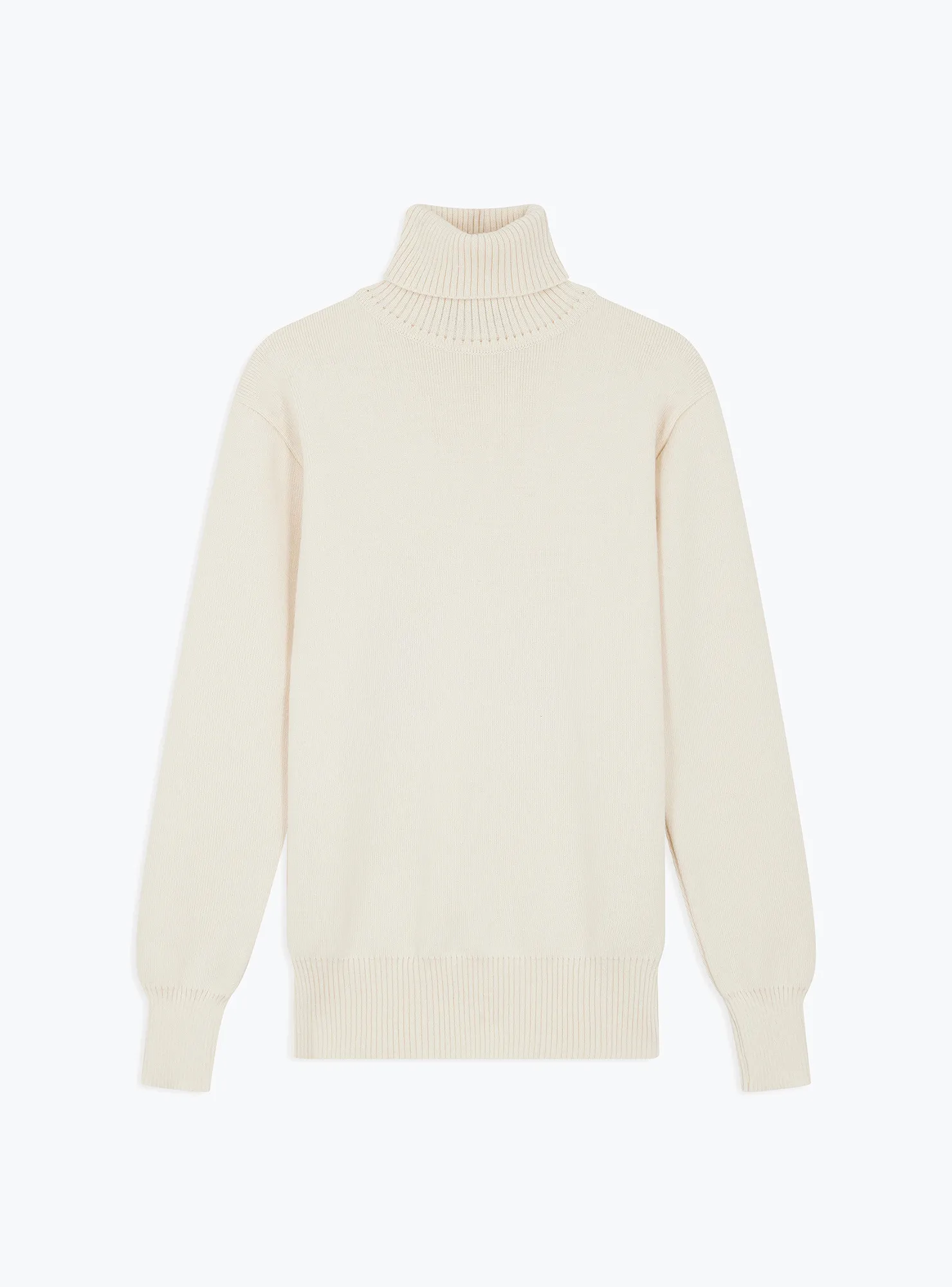 Pull Col Roulé Écru