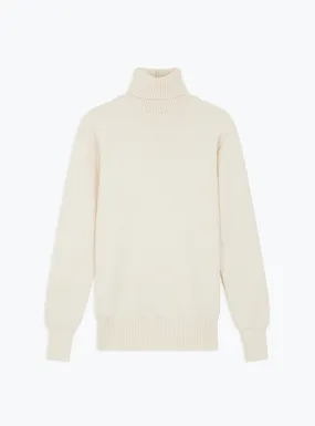 Pull Col Roulé Écru