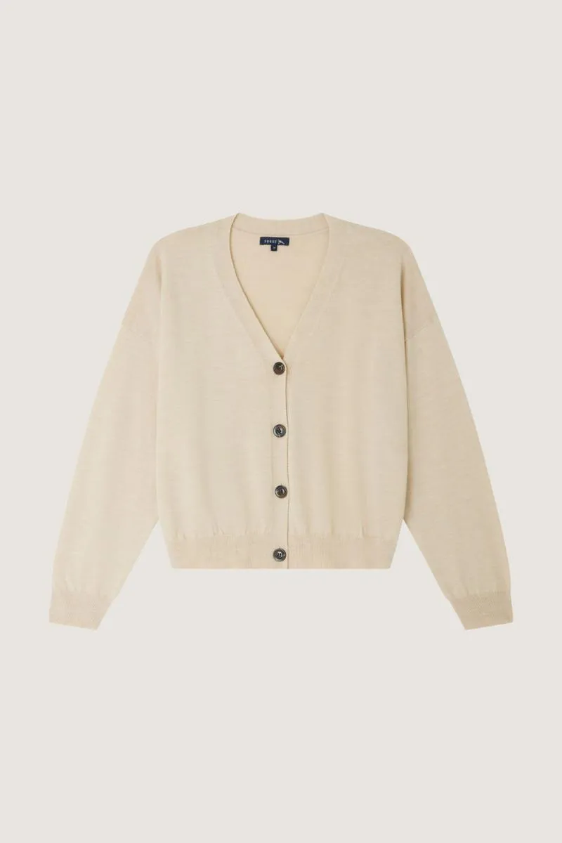 Pulls & Cardigans | Femme Soeur CARDIGAN IDEM Cardigan à Col V En Laine Mérinos écru Ecru
