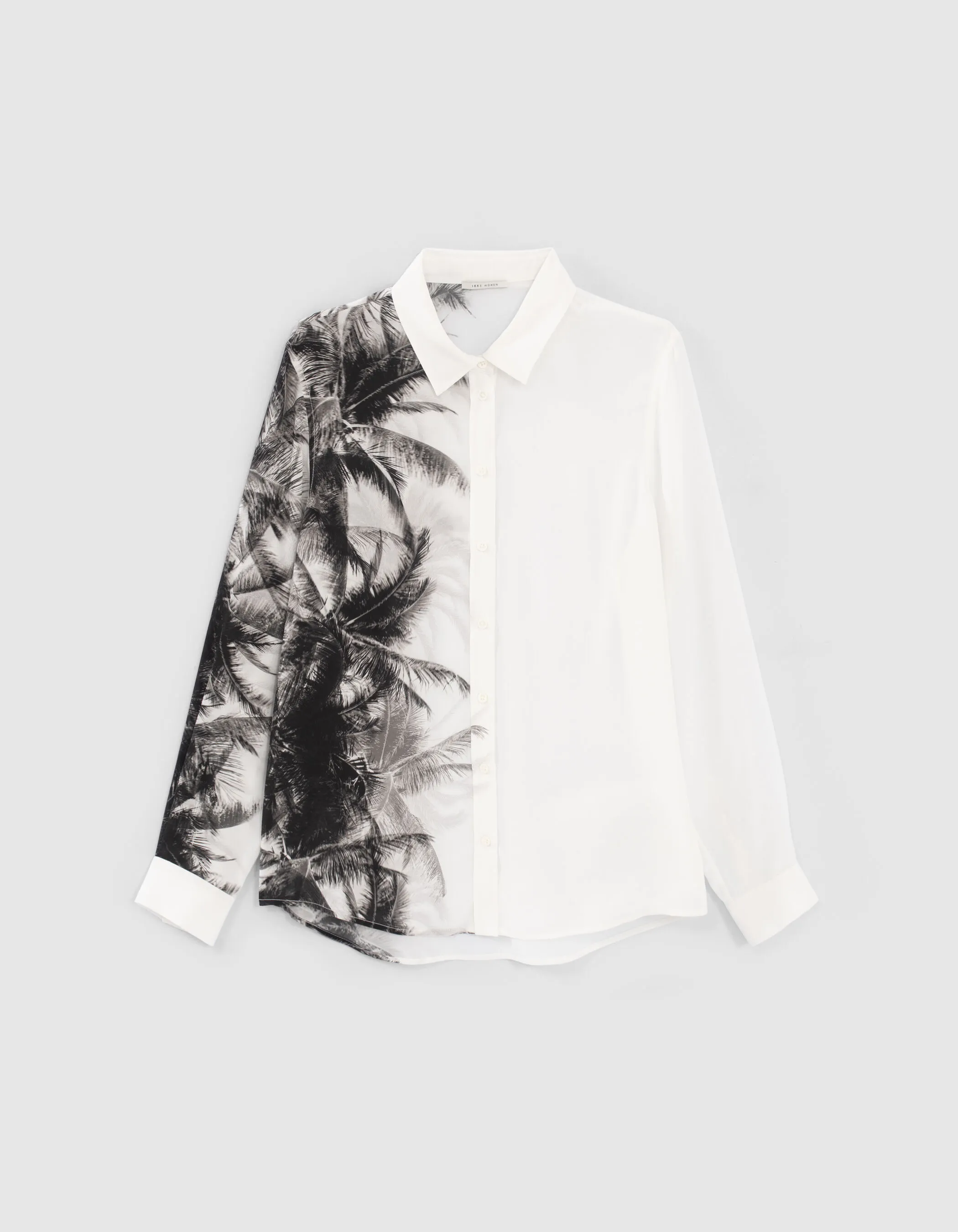 Pure Edition-Chemise écrue imprimé palmiers Femme