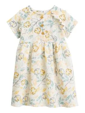 Robe bébé en gaze de coton Capucine - Ecru