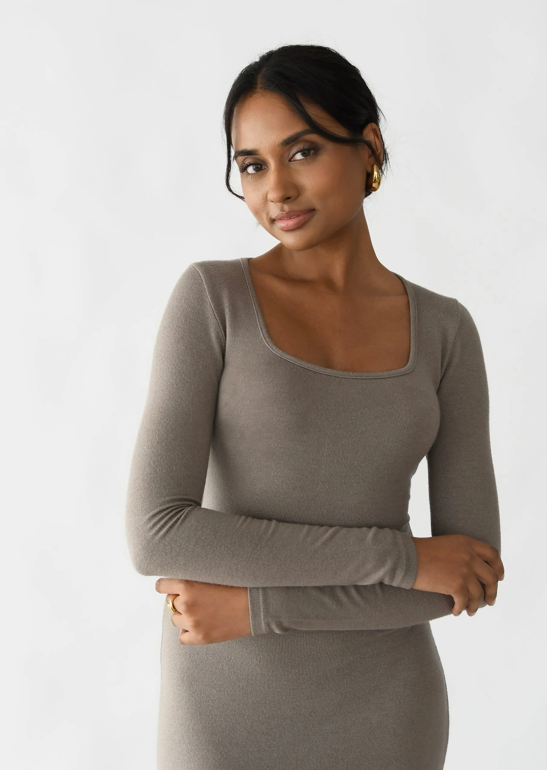 Robe longue en maille