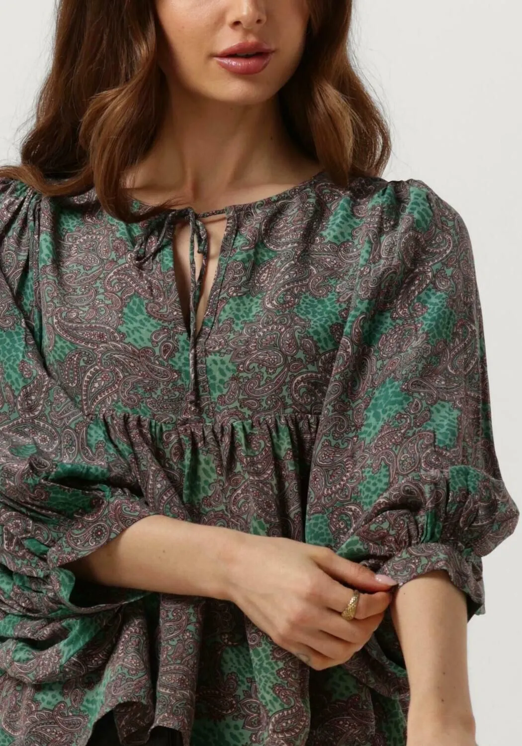 sissel edelbo blouse angelina silk top en vert