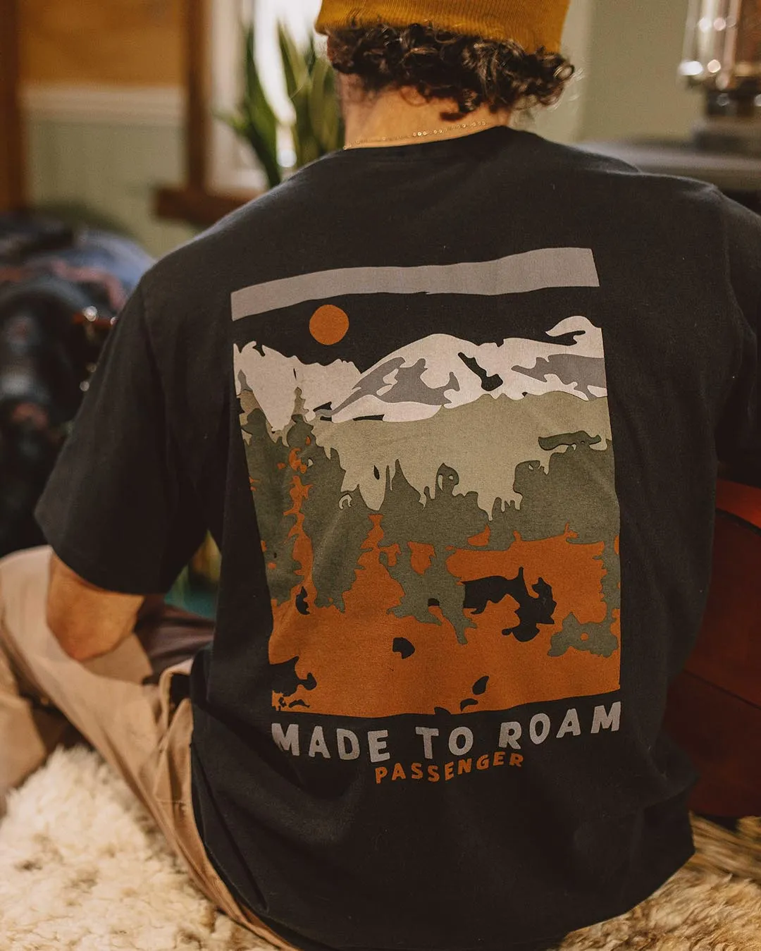 T-shirt en coton recyclé Open Road - Noir