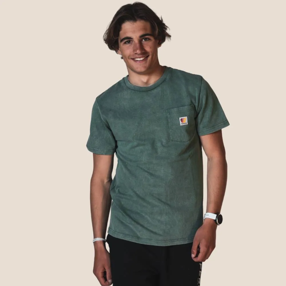 Tee-Shirt délavé vert coton