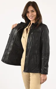 Veste confort cuir noir La Canadienne - La Canadienne - Vestes et 3/4 Cuir Noir