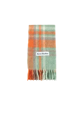 Écharpe Mohair Orange Lilas Aqua